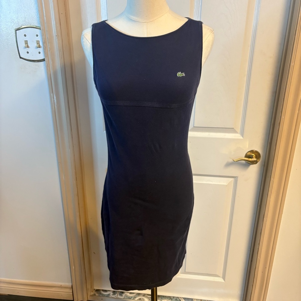 Lacoste Sleeveless Navy Blue Fitted Dress Size 36 (US Small)